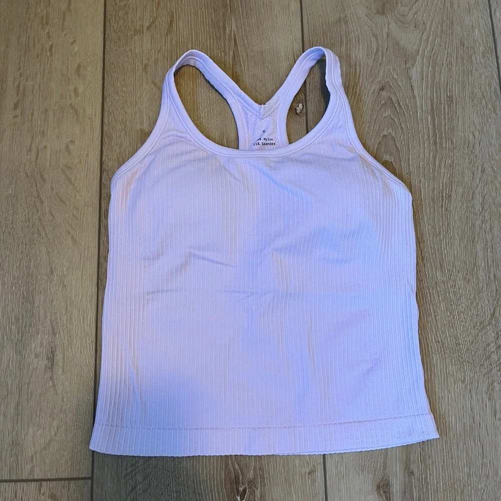Light Pink Ribbed Tank Top - Picture 1 of 3